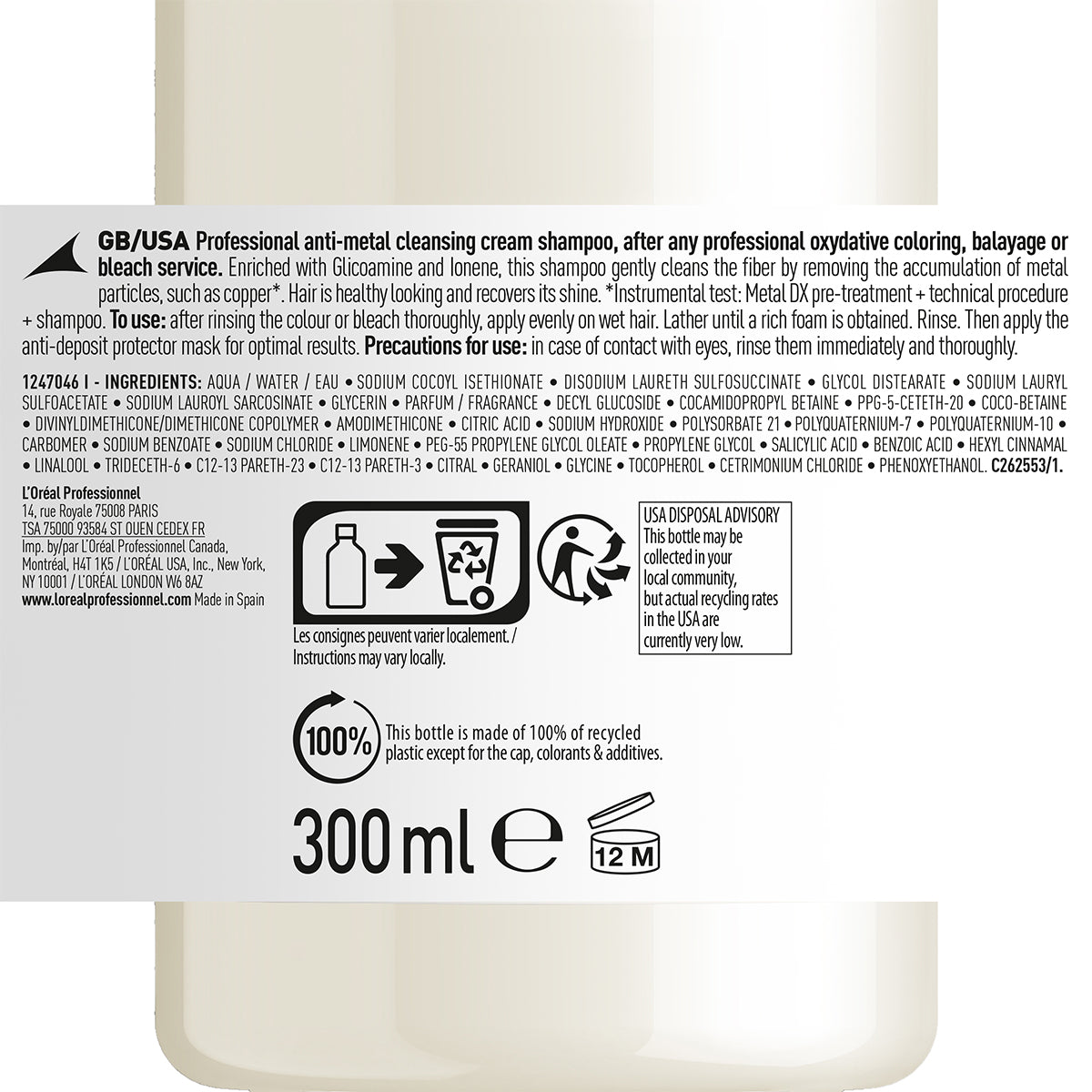 L'Oréal Professionnel Serie Expert Metal Detox Shampoo 300ml
