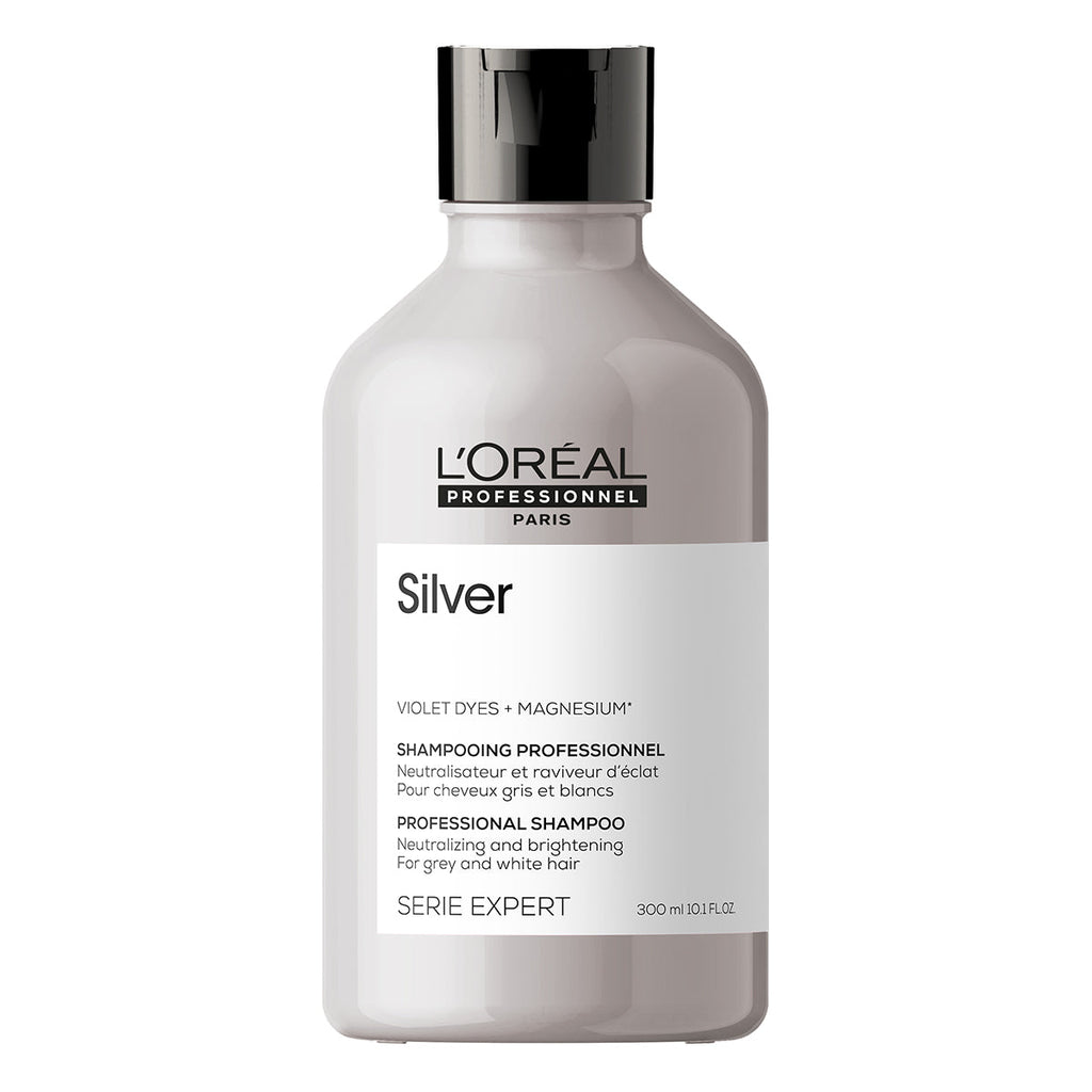L'Oréal Professionnel Serie Expert Silver Shampoo 300ml Matizador de Canas y Cabello Rubio