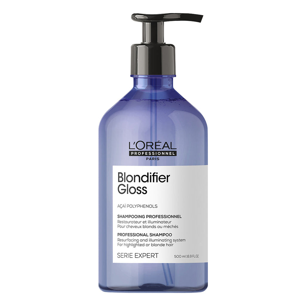 L'Oréal Professionnel Serie Expert Blondifier Gloss Shampoo 500ml para un brillo radiante en cabellos rubios