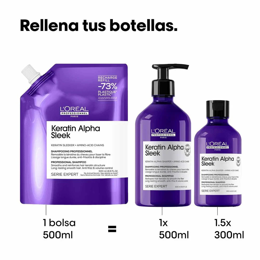 L'Oréal Professionnel Keratin Alpha Sleek Shampoo Refill 500ml