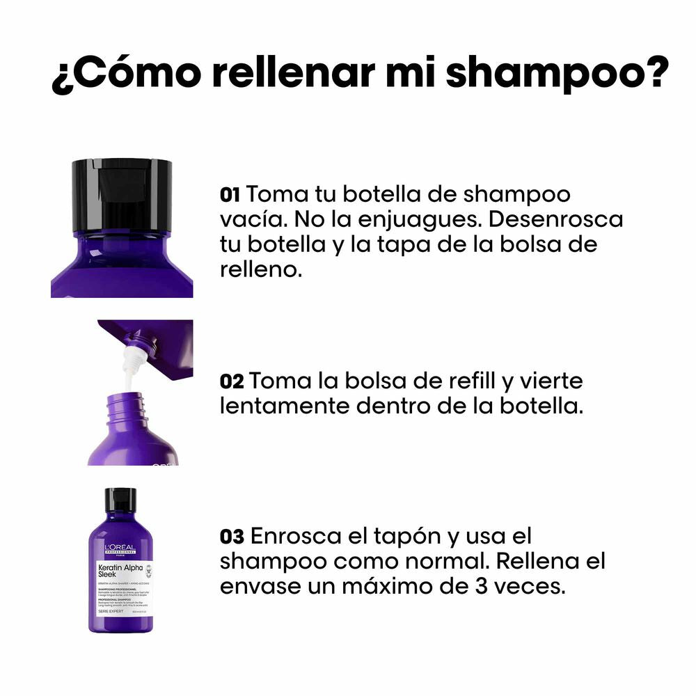 L'Oréal Professionnel Keratin Alpha Sleek Shampoo Refill 500ml