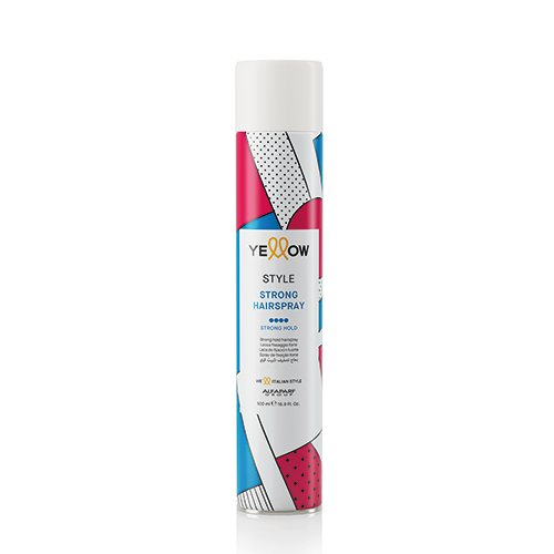 Yellow Style Strong Hairspray 500ml laca de fijación fuerte para un peinado duradero con brillo natural sin residuos