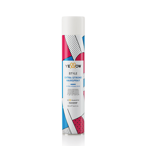 Yellow Style Extra Strong Hairspray 500ml laca de fijación extrema con café verde para peinados de larga duración y brillo profesional
