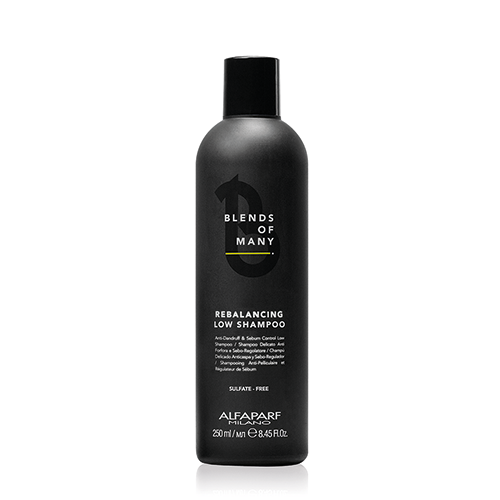 Alfaparf Milano Blends Of Many Rebalancing Low Shampoo 250ml para equilibrar el cuero cabelludo graso o con caspa de forma suave