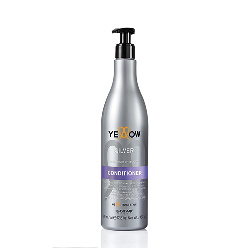 Yellow Silver Acondicionador 500ml matizador para neutralizar reflejos cálidos en cabellos rubios y canas