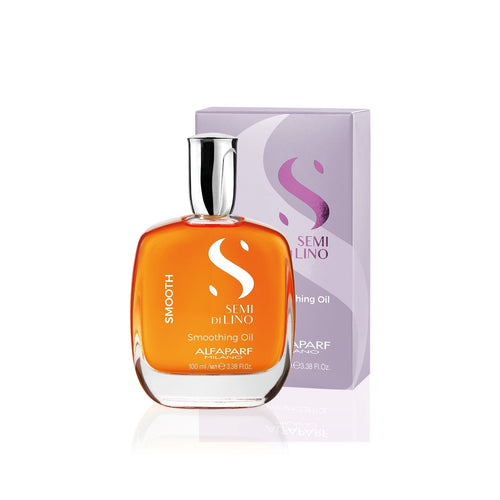 Alfaparf Milano Semi di Lino Smooth Aceite Smoothing 100ml con protección térmica para un control total del frizz y brillo intenso