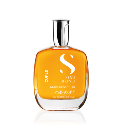 Alfaparf Milano Semi di Lino Curls Aceite Multi-Benefit 100ml para hidratación profunda y control del frizz en rizos definidos