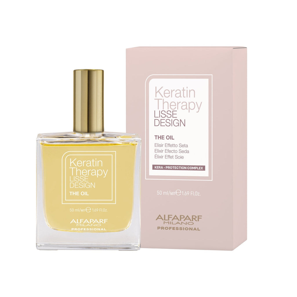 Alfaparf Milano Keratin Therapy Lisse Design The Oil Aceite de 50ml para un acabado de seda y brillo post-alisado profesional