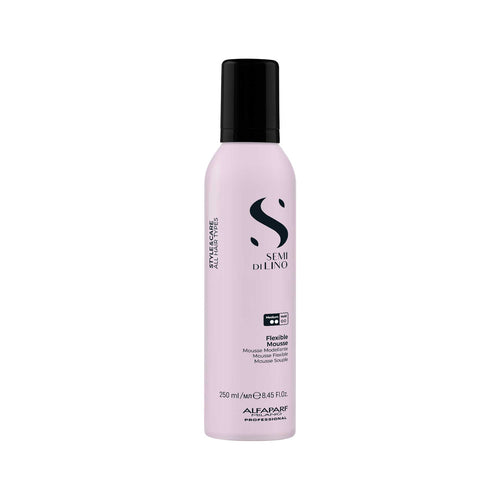 Alfaparf Milano Semi di Lino Styling Flexible Mousse 250ml para una definición de rizos con soporte elástico y brillo natural