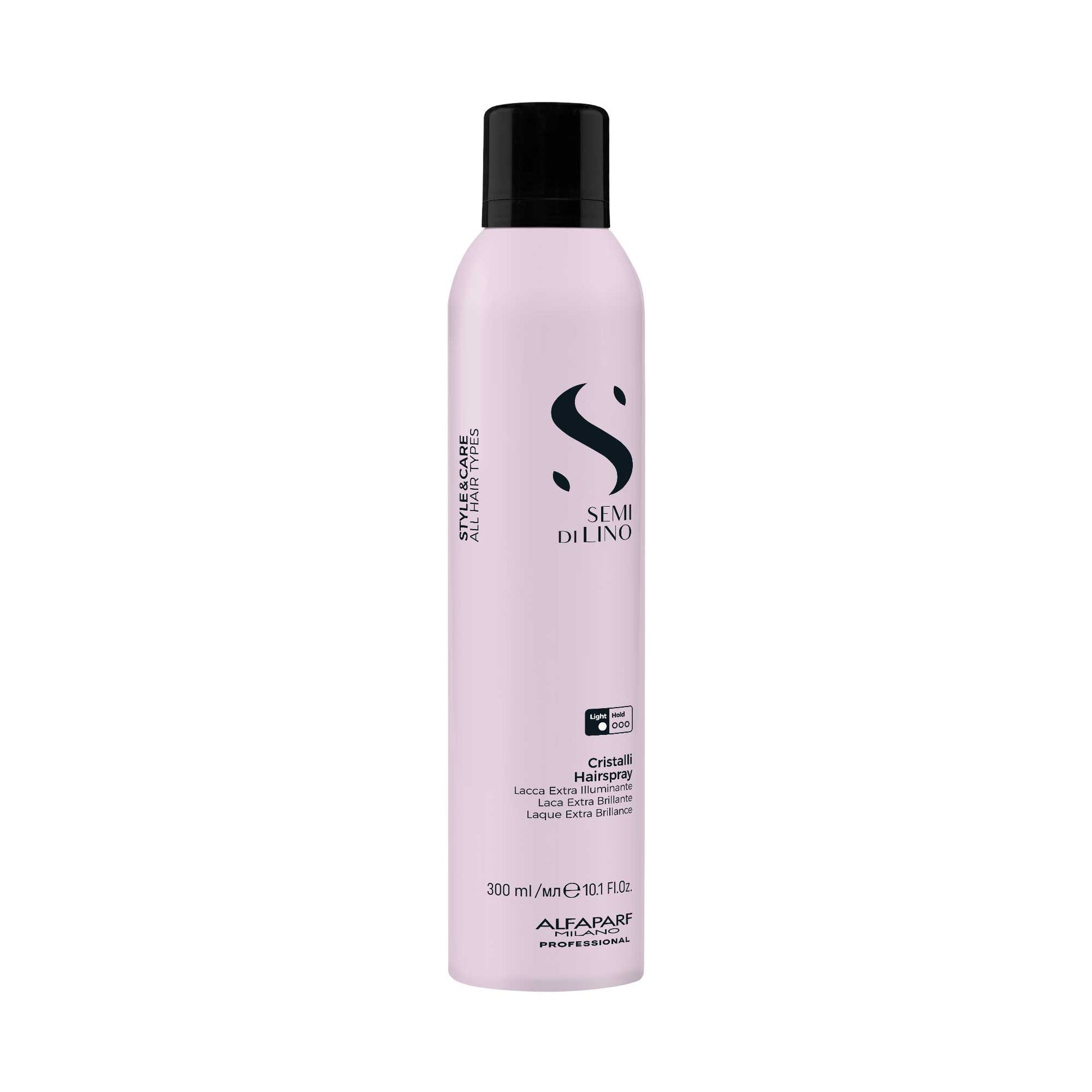 Alfaparf Milano Semi di Lino Styling Cristalli Laca de Fijación Fuerte 300ml para un acabado brillante y duradero