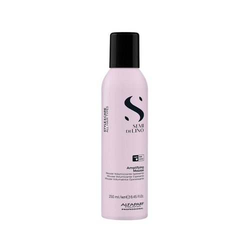 Alfaparf Milano Semi di Lino Mousse Amplificadora 250ml de volumen intenso y brillo para cabello fino con protección térmica