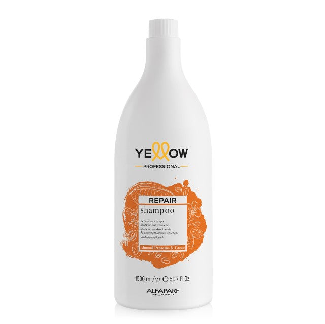 Yellow Repair Shampoo 1500ml tratamiento de reconstrucción profunda para cabello extremadamente dañado y debilitado