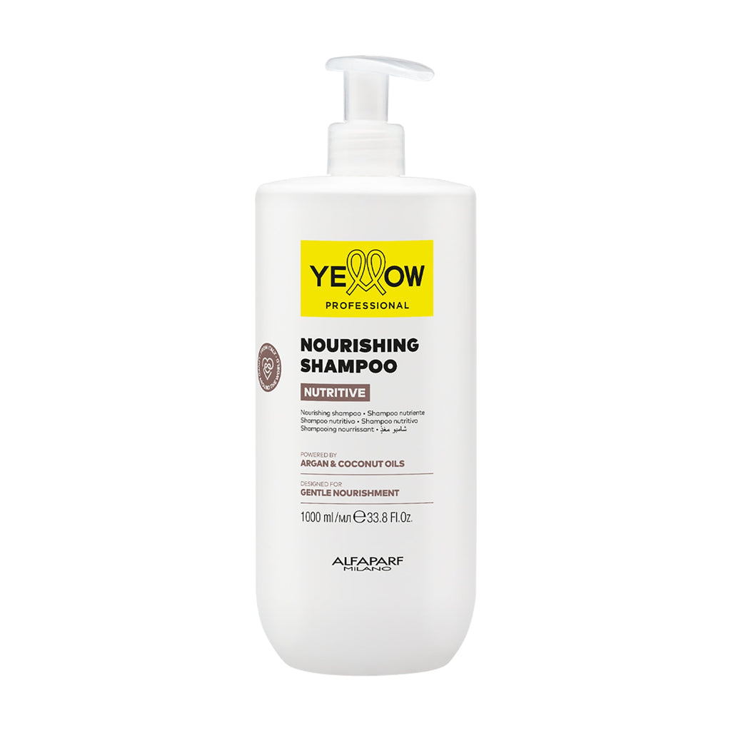 Yellow Nutritive Shampoo 1000ml nutrición profunda con argán y coco para cabello seco y deshidratado profesional