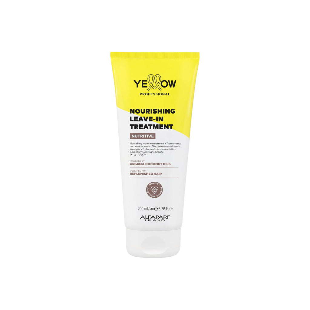 Yellow Nutritive Tratamiento Leave-In Nutritivo 200ml para hidratar y suavizar el cabello seco con aceites de argán y coco