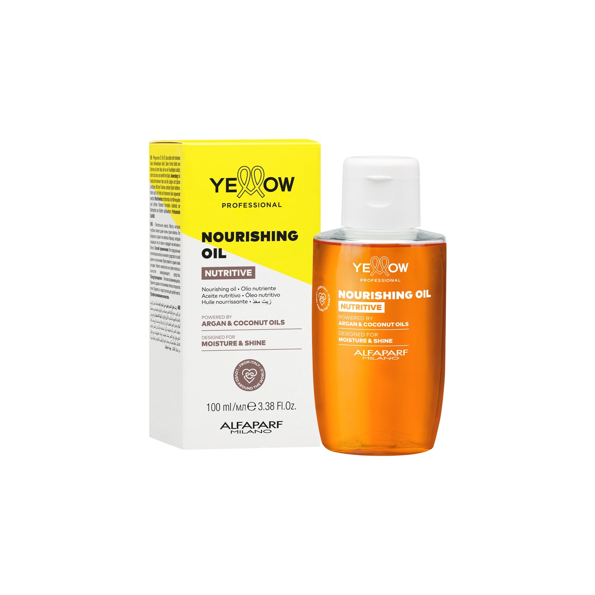 Yellow Nutritive Aceite Nutritivo 100ml suero con argán y coco que restaura el brillo y la suavidad en cabellos secos