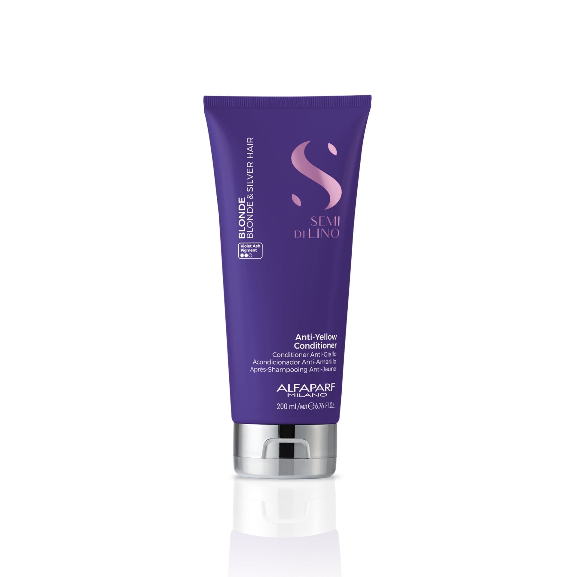 Alfaparf Milano Semi di Lino Blonde Anti-Yellow Acondicionador 200ml matizador para rubios perfectos y brillantes sin nudos