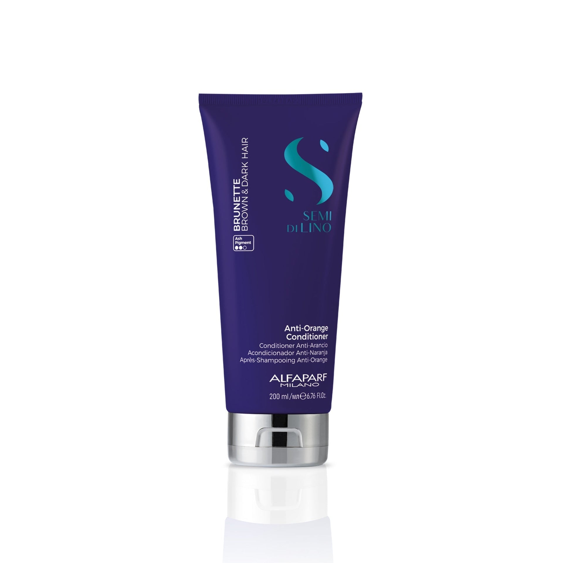 Alfaparf Milano Semi di Lino Blonde & Brunette Acondicionador Anti-Orange 200ml para neutralizar reflejos naranjas en cabellos castaños