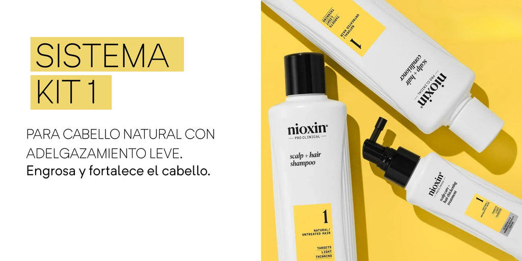 Nioxin Sistema #1       300 ml Kit de 3 pasos Anticaída, Cabello Natural