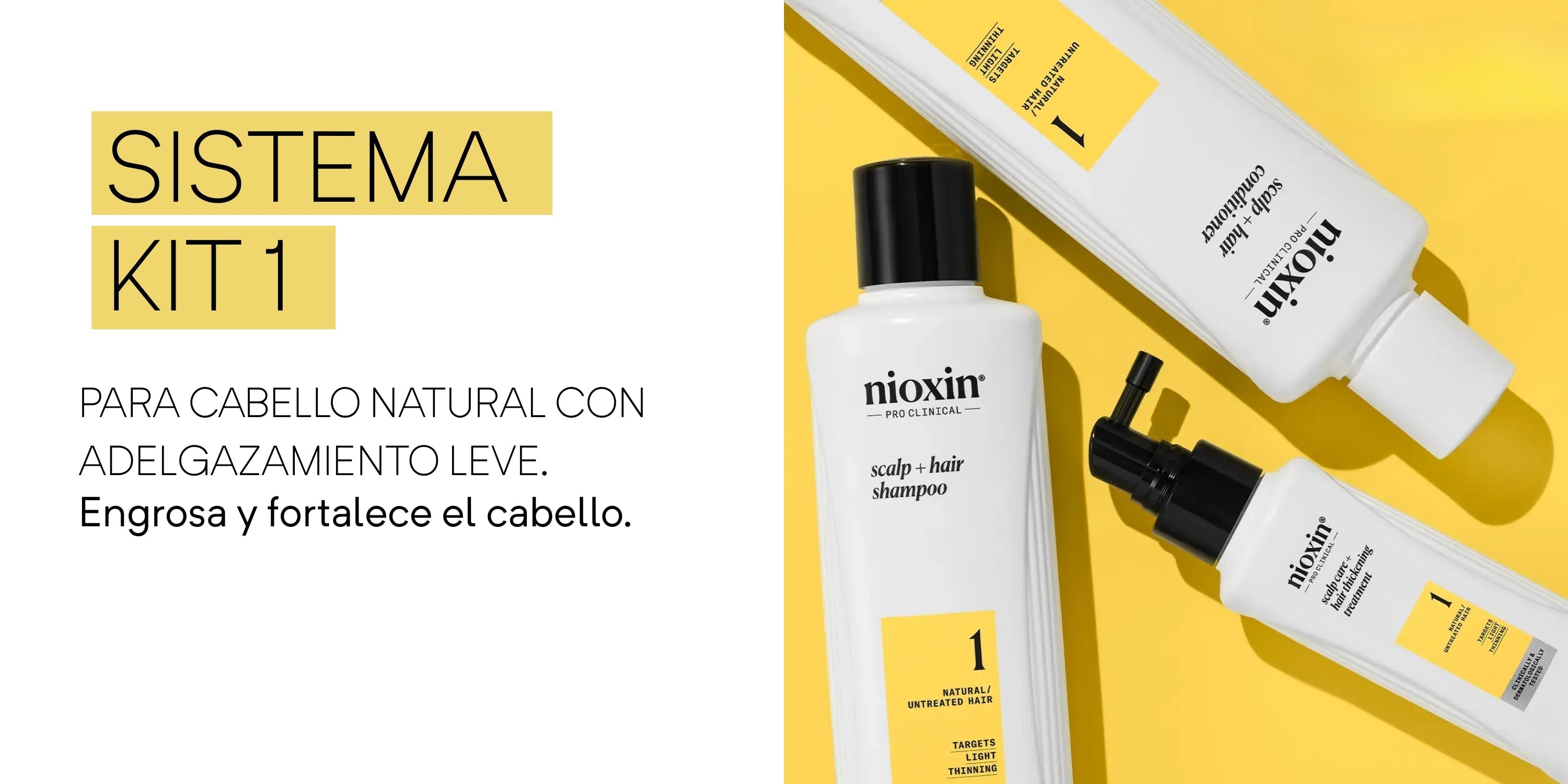 Nioxin Sistema #1       300 ml Kit de 3 pasos Anticaída, Cabello Natural
