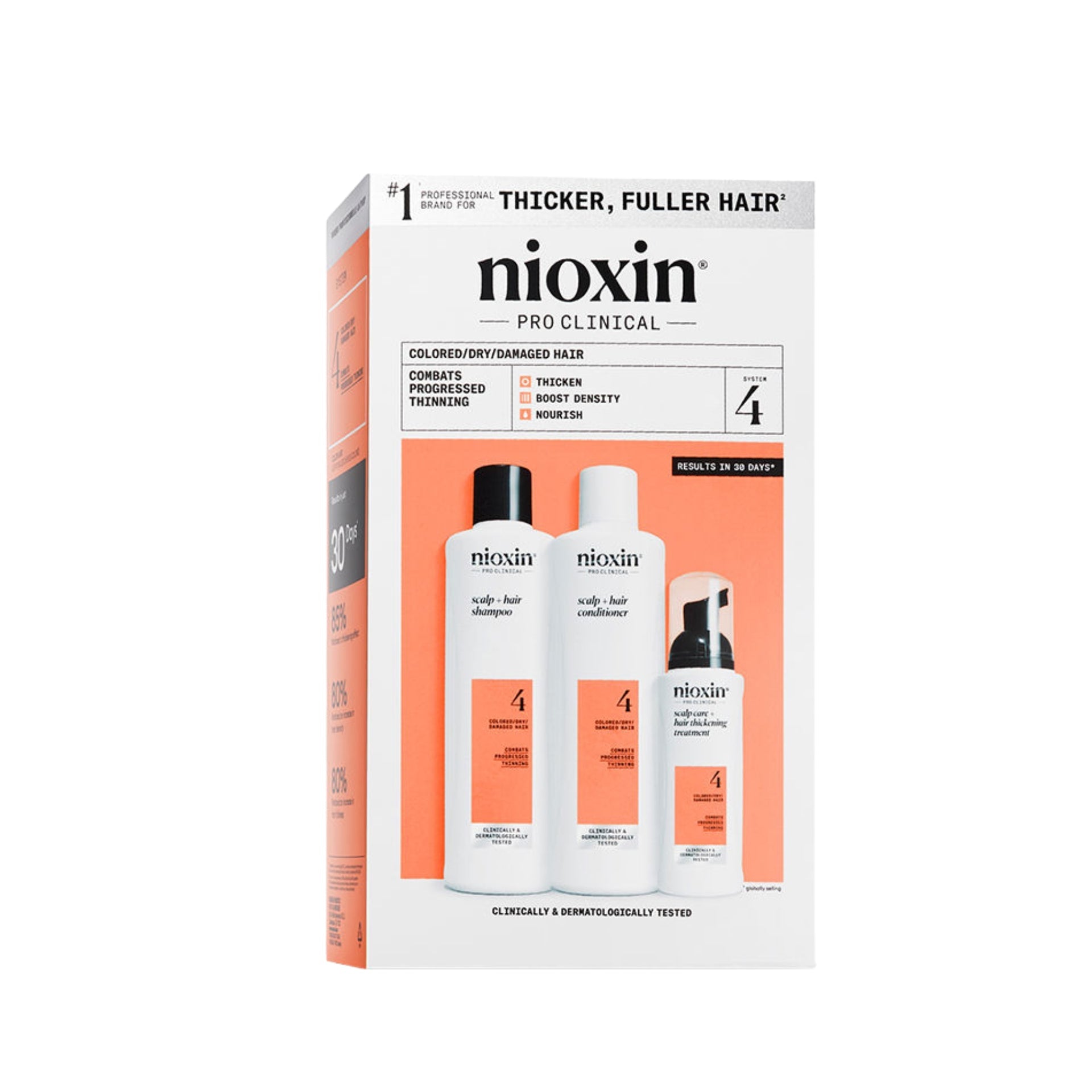 Nioxin Sistema #4 Kit de 3 pasos Anticaída para Cuidado de Color 150 ml con Shampoo y Tratamiento Intensivo