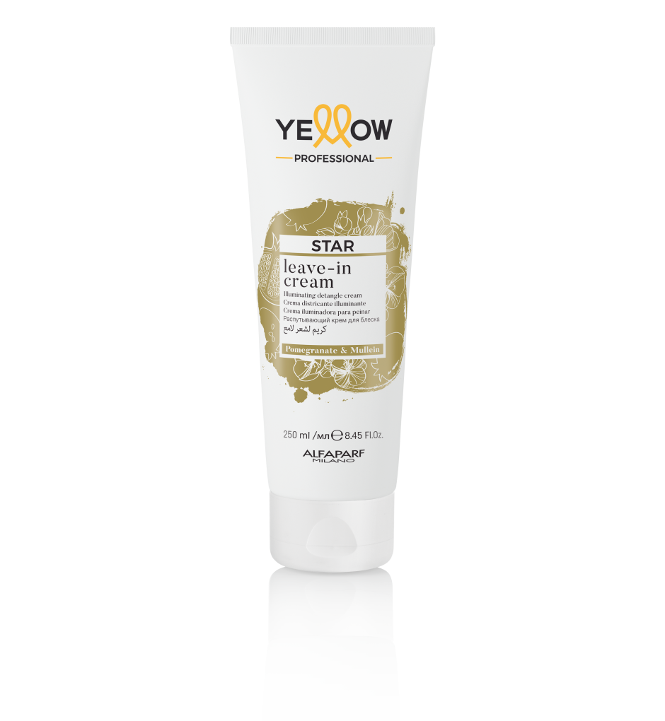 Yellow Star Leave In Crema Iluminadora 250ml crema desenredante con protección térmica y efecto antifrizz profesional