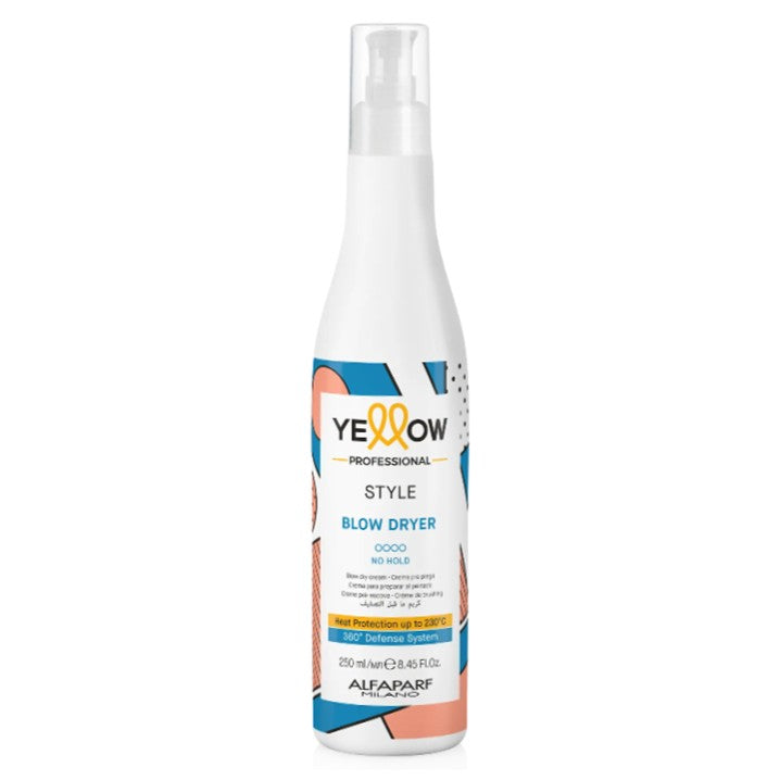 Yellow Style Blow Dryer Crema de Peinado 250ml protector térmico que acelera el secado y aporta hidratación profunda