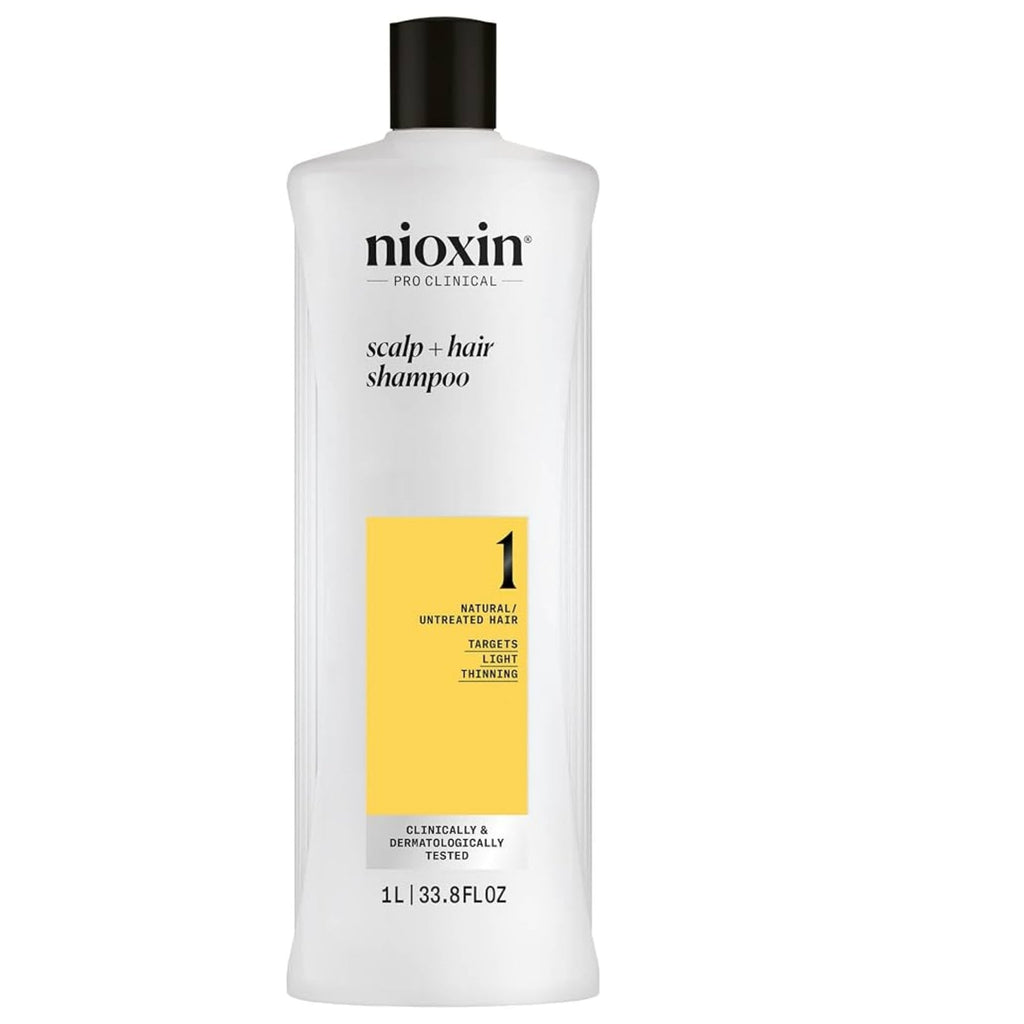 Nioxin Sistema #1 Shampoo Anticaída para Cabello Natural de 1000 ml ideal para fortalecer y purificar el cuero cabelludo