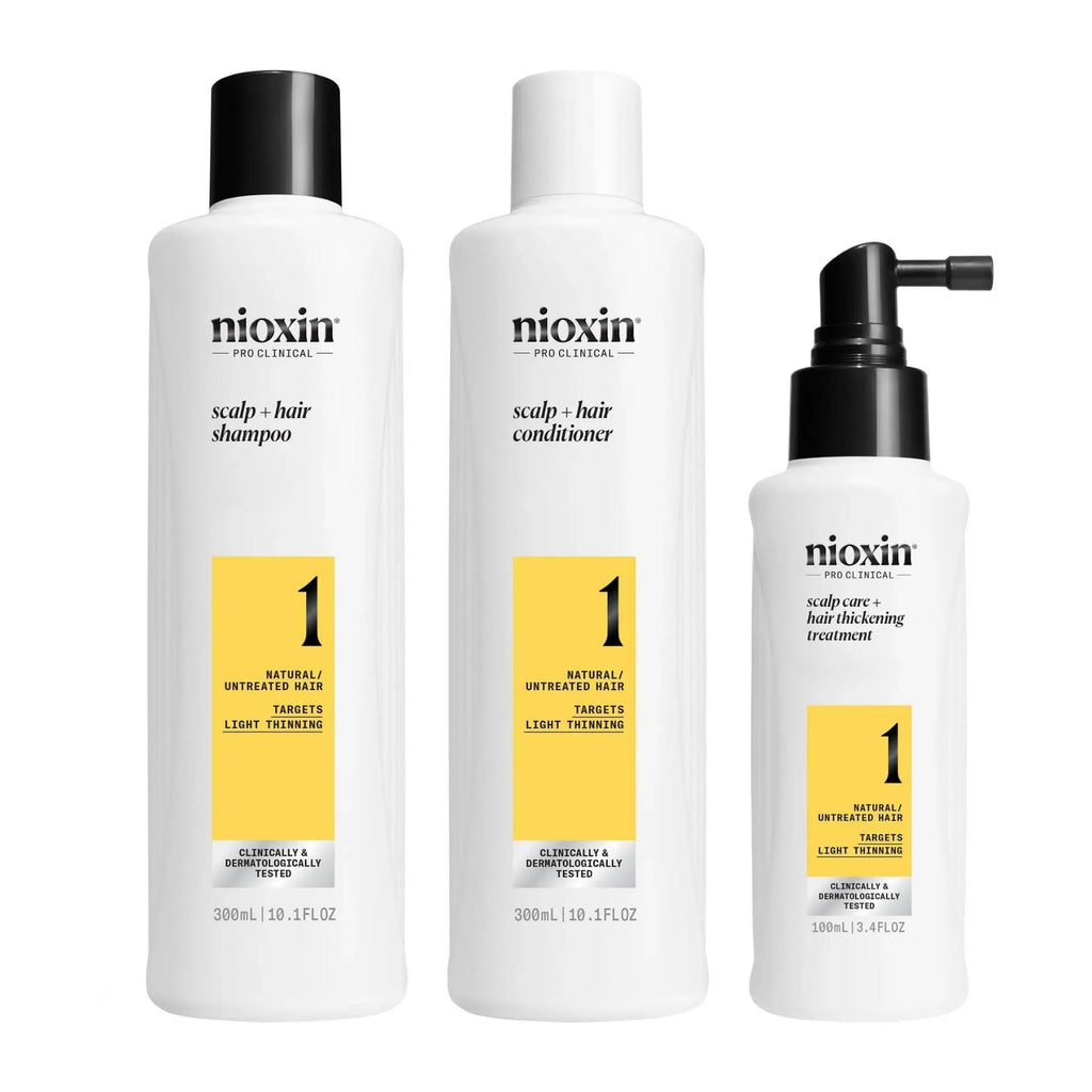 Nioxin Sistema #1       300 ml Kit de 3 pasos Anticaída, Cabello Natural