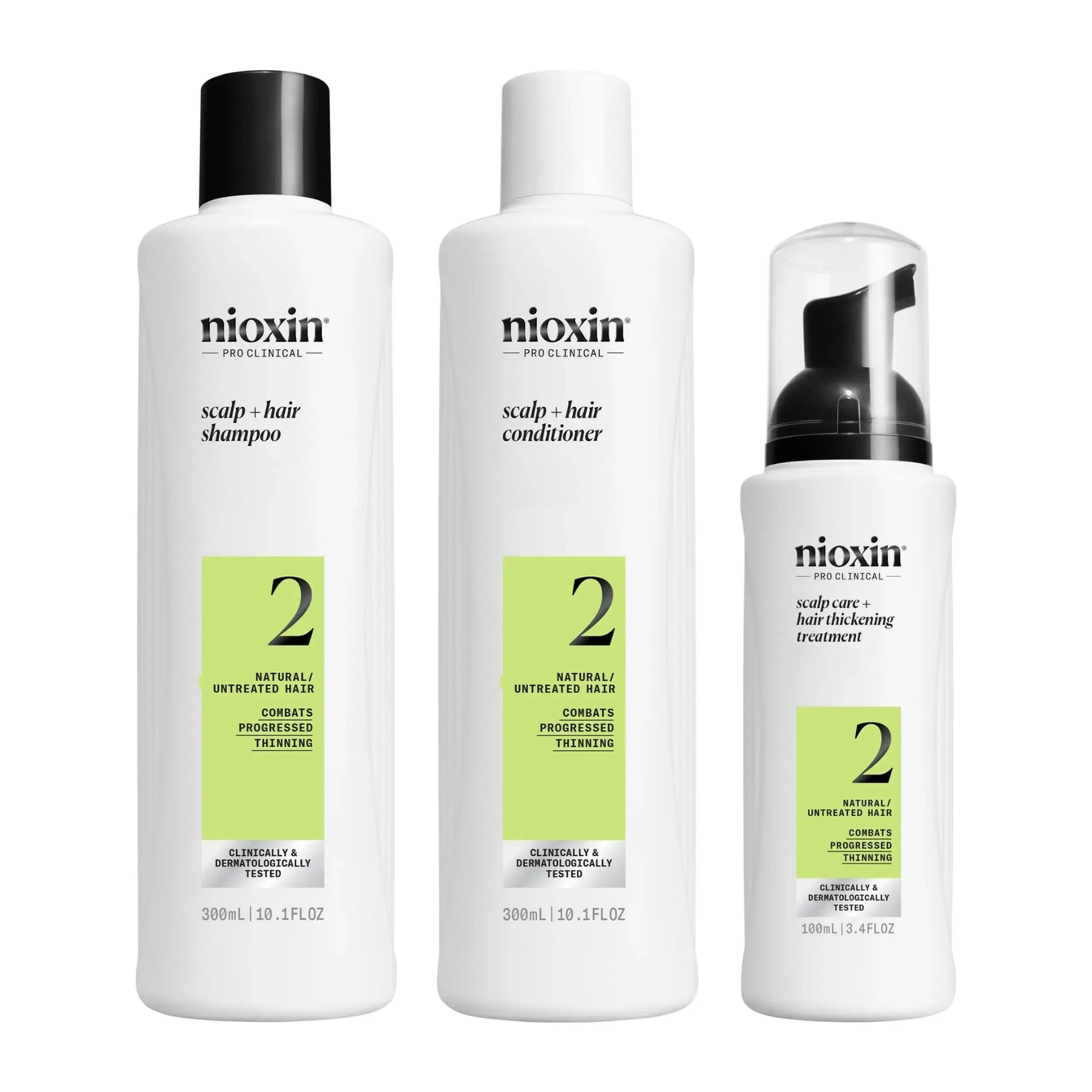 Nioxin Sistema #2       300 ml Kit de 3 pasos Anticaída, Cabello Natural