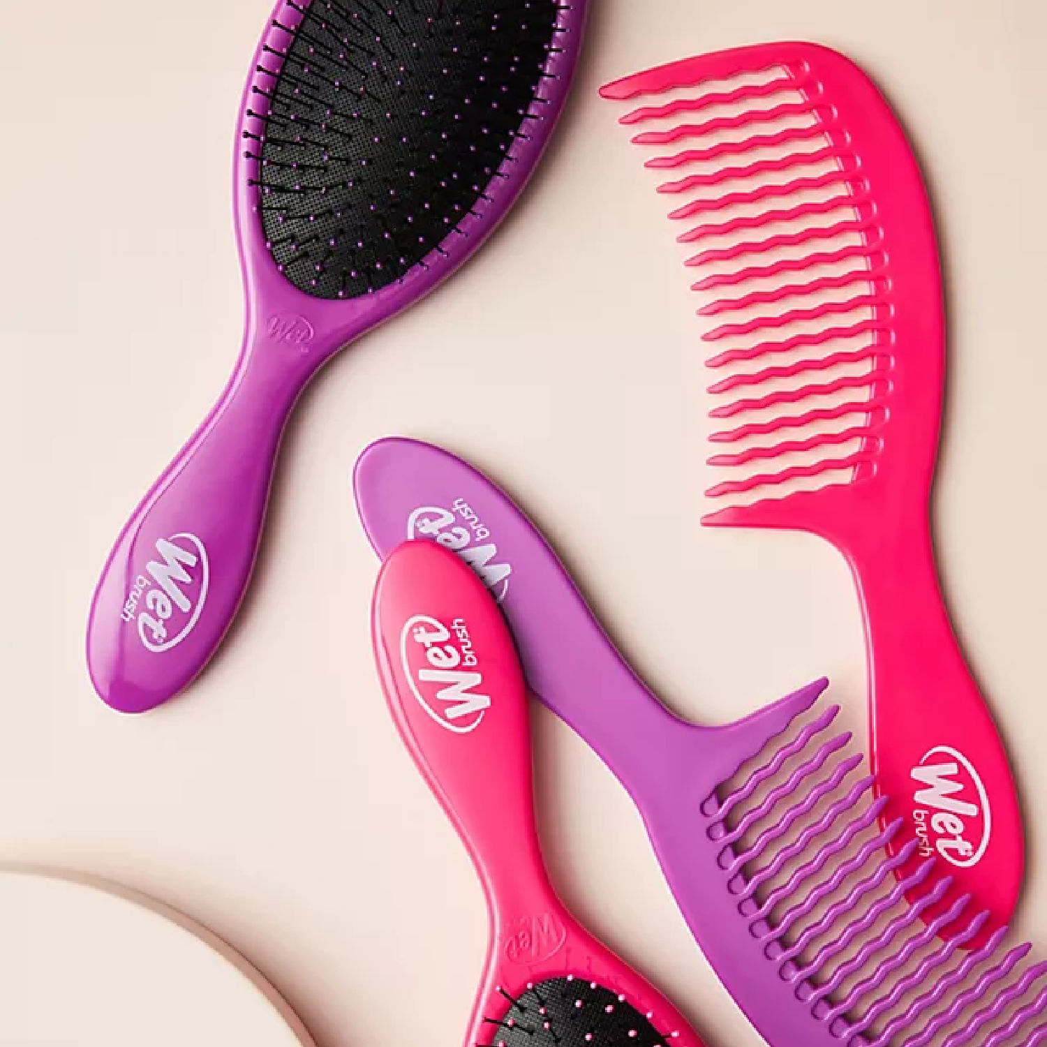Wet Brush Detangling Comb Pink Peine Desenredante
