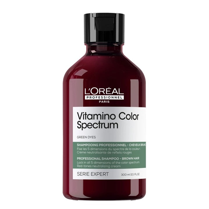 L'Oréal Professionnel Vitamino Color Shampoo Spectrum Green 300 ml para la neutralización de tonos rojizos en cabello oscuro